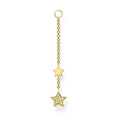Imagen de Thomas Sabo Pendientes para mujer con colgante de estrella dorada, plata ley 925