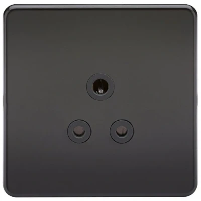 Imagen de Knightsbridge SFAV5AMB Enchufe sin Tornillos, 5 A, Interruptor, Mate con Inserto, Negro/Negro, Socket 5A Round Pin