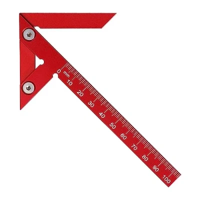 Imagen de ZAYIUKI Escuadra de Carpintero,escuadra Carpintero 150mm transportador Multifuncional aleación Aluminio Prueba triángulos Cuadrados Regla Cuadrada carpintería