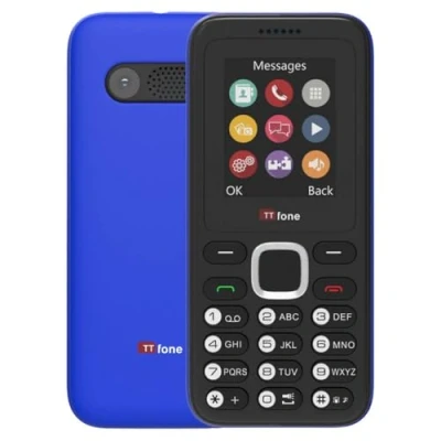 Imagen de TTfone TT150 Celular Básico Libre con Bluetooth, Batería de Larga Duración, Dual SIM Cámara y Juegos, Fácil Usar, Robusto Ligero (Azul, Cable USB)