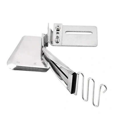 Imagen de Carpeta de máquina coser, conjunto sesgo ángulo recto doble pliegue ajustable para coser industrial costura plana unión cinta fijación