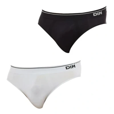 Imagen de Dim Slip Seamless Coton X2 Cierre, Negro/Gris Cielo, XL (Pack de 2) para Hombre