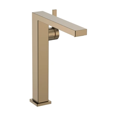 Imagen de hansgrohe Tecturis E Fine grifo lavabo sin desagüe, monomando 243 mm, mezclador ahorro de agua (EcoSmart+), bronce cepillado, 73072140