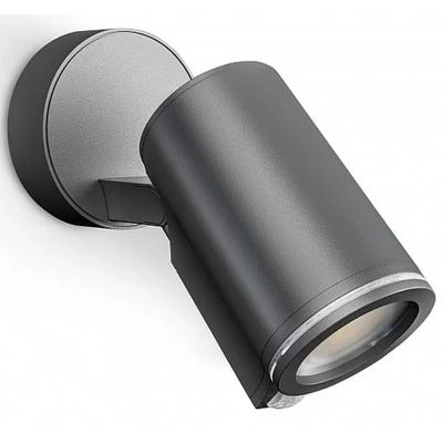 Imagen de Steinel Spot ONE SC Foco LED, fabricado en aluminio, color antracita, con consumo de 7,9 W, sensor movimiento 90 y bombilla LED GU10, conectable controlable a través una aplicación
