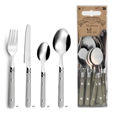 Imagen de Pradel Saxo Set 16 Cubiertos Acero Inox 25cm 1,2mm Bicolor