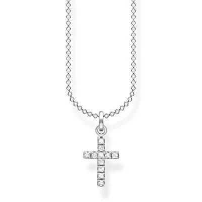 Imagen de Thomas Sabo Collar de mujer con cruz pavé plata ley 925, 38 45 cm longitud