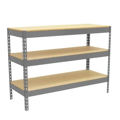 Imagen de Simon Rack Banco de Trabajo Taller, Mesa Carga Máxima 400 kg, 900x1200x600 mm, Bricolaje, 3 Alturas, Gris/Madera BT BASIC
