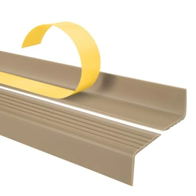 Imagen de Quest Perfil autoadhesivo para bordes de escaleras 40x25mm ND Protector antideslizante PVC Beige, 100cm