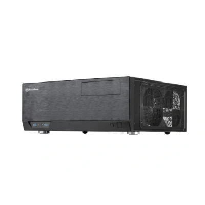 Imagen de SilverStone SST GD09B Grandia HTPC ATX Carcasa de ordenador, Rendimiento silencioso con alto flujo aire, negro