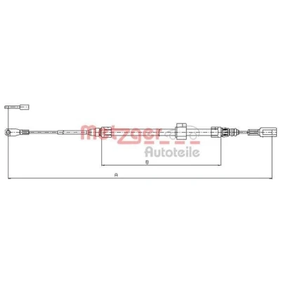 Imagen de METZGER 10.9882 Cable de Freno Mano delante 1990/285 Discos COFLE MERCEDES BENZ: Sprinter 3 T Furgón, 4 Camión plataforma/Chasis