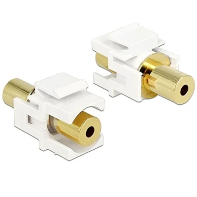 Imagen de Adaptador Delock 2x3.5 Mm 3.5mm Oro, Color Blanco