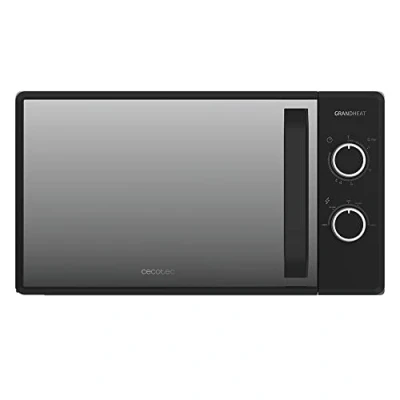 Imagen de Cecotec Microondas de 20 Litros Grandheat 3040 Mirror. 700 W, 6 Niveles, Revestimiento Anti Dirt iTech y Tecnología 3DWave, Modo Descongelación, Temporizador, Negro Puerta efecto Espejo