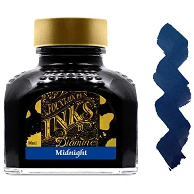 Imagen de Diamine 80ml Midnight fountain pen ink by