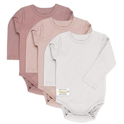 Imagen de Laloona Pack Body Bebé Algodón 3 Ud. Bodies Bebe Manga Larga, para Niña y Niño Recién Nacidos con Certificado OekoTex 100, Ropa