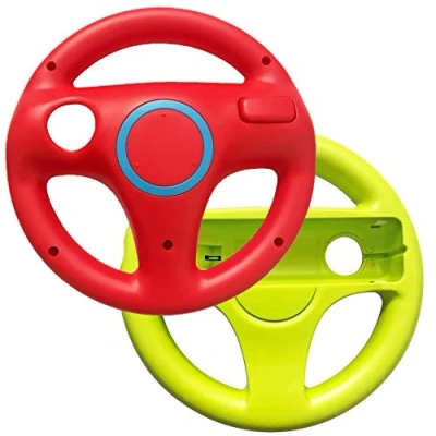 Imagen de Link e : 2 X Volante De Carreras Rojo/Verde Compatible Con El Controlador Wiimote En La Consola Nintendo Wii/Wii U (Mando, Racing, Wheel...)