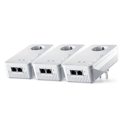 Imagen de devolo Adaptador de Red WiFi, Kit multisala WiFi 2 Malla, hasta 1200 Mbit/s, Malla 6 Puertos Gigabit LAN, Enchufe WLAN, dLAN 2.0, Color Blanco