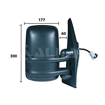 Imagen de espejo retrovisor Alkar 9226902 derecha eléctrico calefactable, con gran angular, brazo corto de espejo, convexo para vehíc. volante a la i