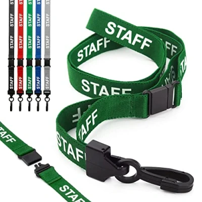 Imagen de CKB Ltd® 10x Green Vert STAFF LANYARDS Breakaway Safety Lanyard Cordon Tour De Cou Pour Porte Badges Avec Clip En Plastique
