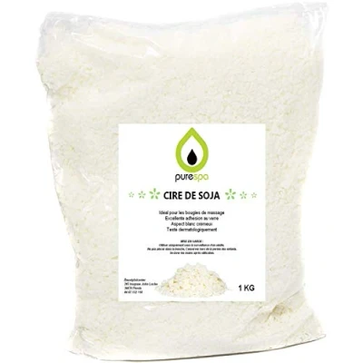 Imagen de Purespa Cera de soja Premium para velas 1KG Copos hacer 100% naturales y ecológicas