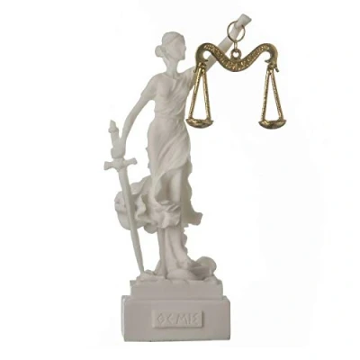Imagen de Estatua De La Diosa Griega Themis Figura Ciega Señora Justicia Abogado Regalo Base Cuadrada
