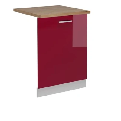 Imagen de Vicco Tapa del lavavajillas &quot;R Line&quot;, Rojo Burdeos alto brillo, 60 cm , ET Roble