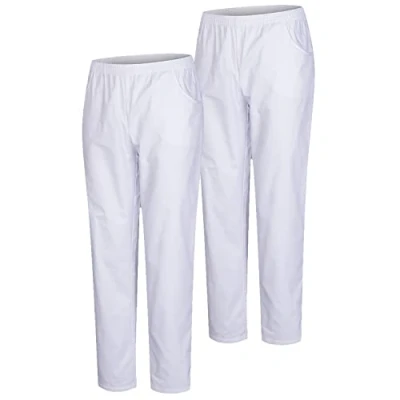 Imagen de MISEMIYA Pack 2 pcs PANTALÓN Sanitario Unisex Uniforme Uniformes MEDICOS DE Trabajo Ref.8312 * 4XL, Blanco 21