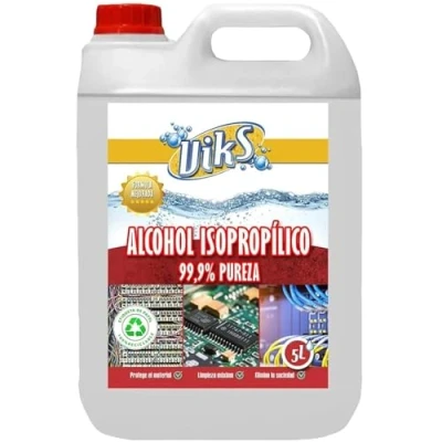 Imagen de Viks alcohol ISOPROPÍLICO 99,99% PURO Limpia contactos electronicos Etiquetado Ecológico Limpiador de Componentes Electrónicos, Impresoras 3D, Objetivos y Pantallas, isopropyl 5L