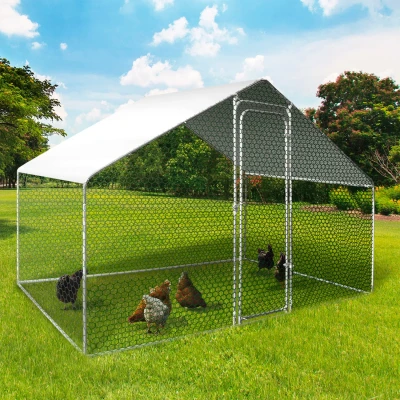 Imagen de IDMarket Recinto gallinero 3 m² Parque de malla 2,20x1,4 M Acero galvanizado
