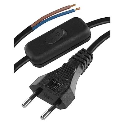 Imagen de Emos Flexo de Cable PVC 2 x 0,75 mm, m, Negro con Interruptor, KF H1/s051e4
