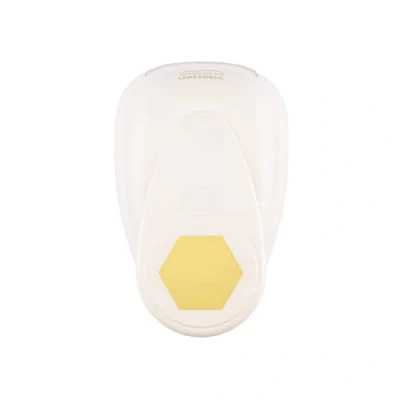 Imagen de Vaessen Creative Craft Punzón de papel, hexagonal, 5 cm, para proyectos bricolaje, álbumes recortes, tarjetas y más, blanco/rosa