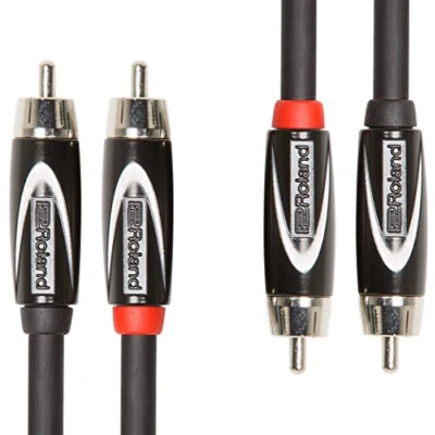 Imagen de Cable doble de interconexión la serie Black Roland — Conectores RCA, 1 m longitud RCC 3 2R2R