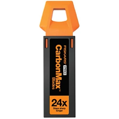 Imagen de Fiskars Cuchillas Universales de Repuesto, Para los Cúter Fiskars, Hojas Acero Inoxidable, Paquete 20 Unidades, CarbonMax, 1062940