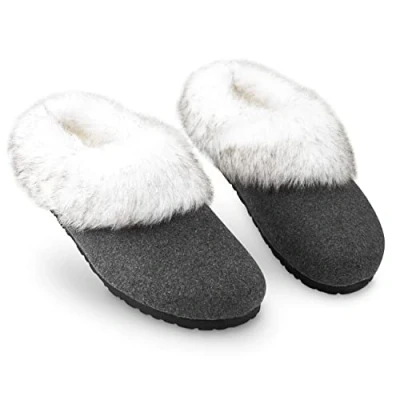 Imagen de DUNLOP Zapatillas Mujer Casa con Suela Antideslizante, Pantuflas Invierno Forro Polar, Regalos Para y Chica Adolescente Talla 37 41 (38, Carbón, numeric_38)