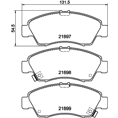 Imagen de HELLA 8DB 355 016 521 Juego de pastillas freno con avisador acústico desgaste HONDA: CIVIC 6 Hatchback, 7 CRX 3
