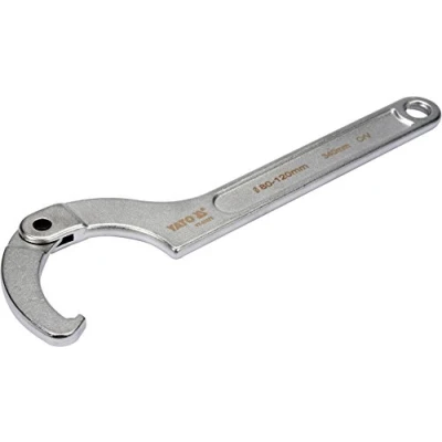 Imagen de Yato llave de gancho articulada profesional ajustable con nariz para tuercas tuercas, selección 15 180 mm, gancho, tuerca, carraca, C (80 120 mm) YT 01673