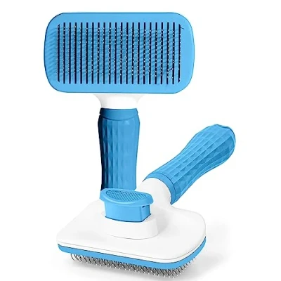 Imagen de Cepillo Azul Para Perros &amp; Gatos, Cepillos Mascotas de Pelo Largo y Corto, Adecuado la Depilación Grandes, Medianas Pequeñas, Atrapa pelos Con un Clic