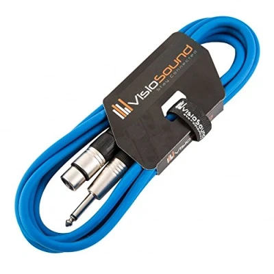 Imagen de Hembra XLR a Cable Jack Mono 6.35mm 1/4&quot; / Micrófono/Cable de señal 6 colores 3m Azul