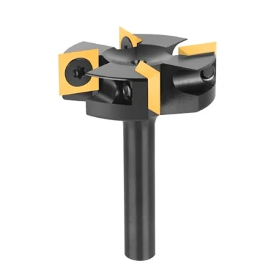 Imagen de SpeTool Fresa de Superficie Diámetro del Vástago 8mm Corte 40mm Aplanar 4 Insertos Carburo Tungsteno Planear CNC Revestimiento ATS Spoilboard para Madera