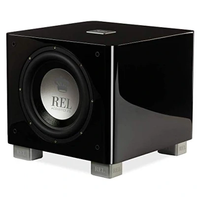 Imagen de REL T/9x Subwoofer alimentado de 10 pulgadas, diseño sellado con amplificador clase AB, entradas RCA y graves profundos para sistemas estéreo alta fidelidad, cine en casa sonido envolvente,