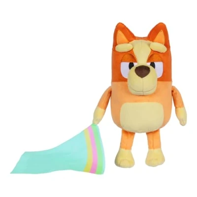 Imagen de BLUEY Sleepy Time bingo Peluche de 13 pulgadas con manta, presiona la barriga del para escuchar 7 frases, canta junto el a canción temática, tan suave hecho telas lujo y