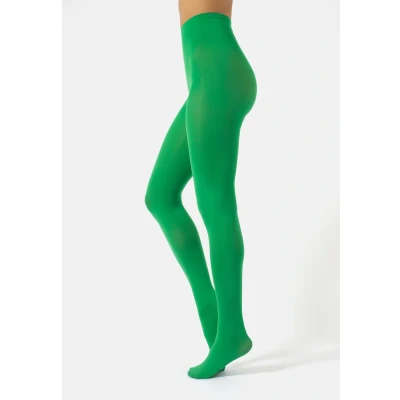 Imagen de Calzitaly Opaque Comfy 80 DEN Medias, Mujer, Talla: XXL, Neon green