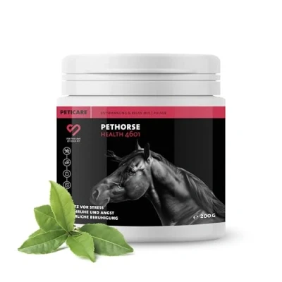 Imagen de Peticare Relax Mix Polvo para Caballos Suplemento alimenticio calmante Ingredientes Naturales, con valeriana y ashwagandha Alivio del estrés relajación petHorse Health 4601