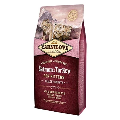 Imagen de Carnilove Salmon &amp; Turkey Kitten Growth Comida Deshidratada Para Gato 6 Kg Paquete de 3 x 2000 gr Total: 6000