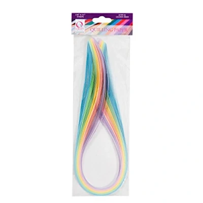 Imagen de Qcraft Papel para Hacer filigranas, 100 Tiras de 3 mm, Colores Pastel
