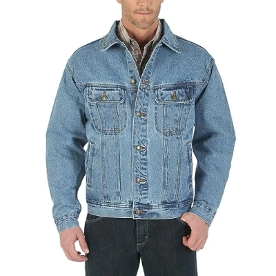 Imagen de Wrangler Men&#039;s Rugged Wear Unlined Denim Jacket,Vintage Indigo,X Large Tall