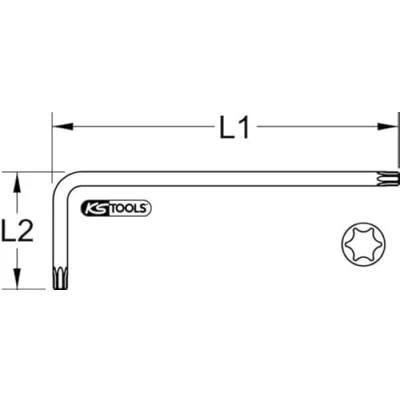 Imagen de KS TOOLS 151.4280 Atornillador acodado Torx 263, 55 T55