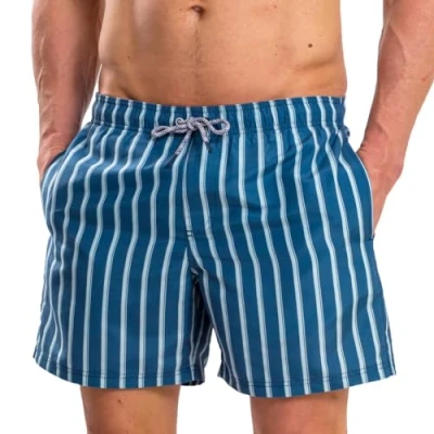 Imagen de RIPT Essentials Bañador para Hombre Shorts de Baño con Protección Solar UV 50 Secado Rápido, Estampado Rayas Azul Marino, XL