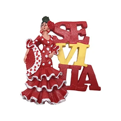 Imagen de 3D Sevilla España Nevera Imán de Recuerdos Turísticos Hecho A Mano Resina Artesanía Pegatinas Magnéticas Inicio Cocina Decoración Regalo Viaje
