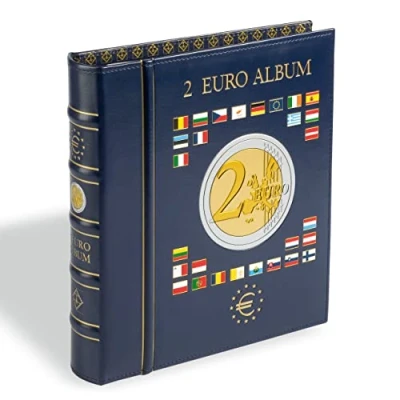 Imagen de Leuchtturm 341017 Álbum Vista para 80 Monedas de 2 Euro Incl. 4 Hojas colección Estuche Protector