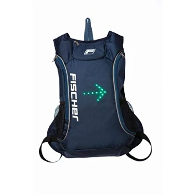 Imagen de Fischer Mochila con función intermitente, patinete eléctrico, LED seguridad, visibilidad, hasta 15 horas, 16 litros